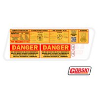 Gorski Trailer Chassis Safety Sticker Sheet