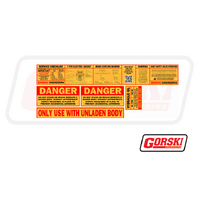 Gorski Truck Subframe Safety Sticker Sheet