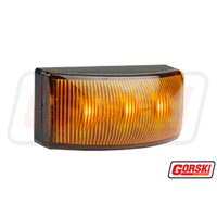 LED Side Marker Amber Only, 12-24 Volt, Black Housing